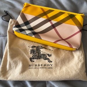 Burberry Yellow Pouch Zipper Bag